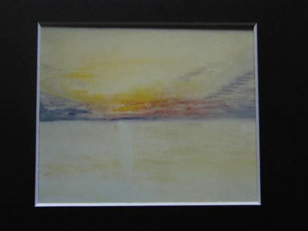 J.M.W.ターナー、日没の空、希少画集画、 新品額装付