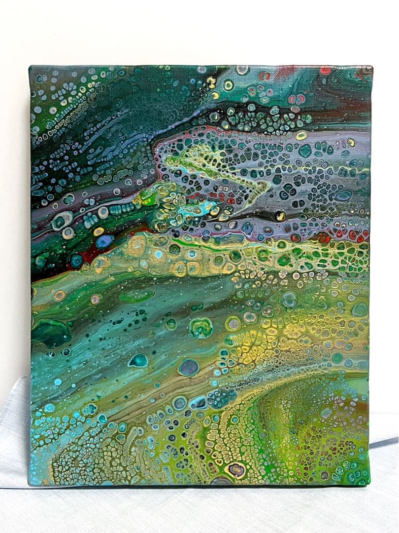 【2022年製作#002】現代アート　抽象画　フルイドアート　アクリル画