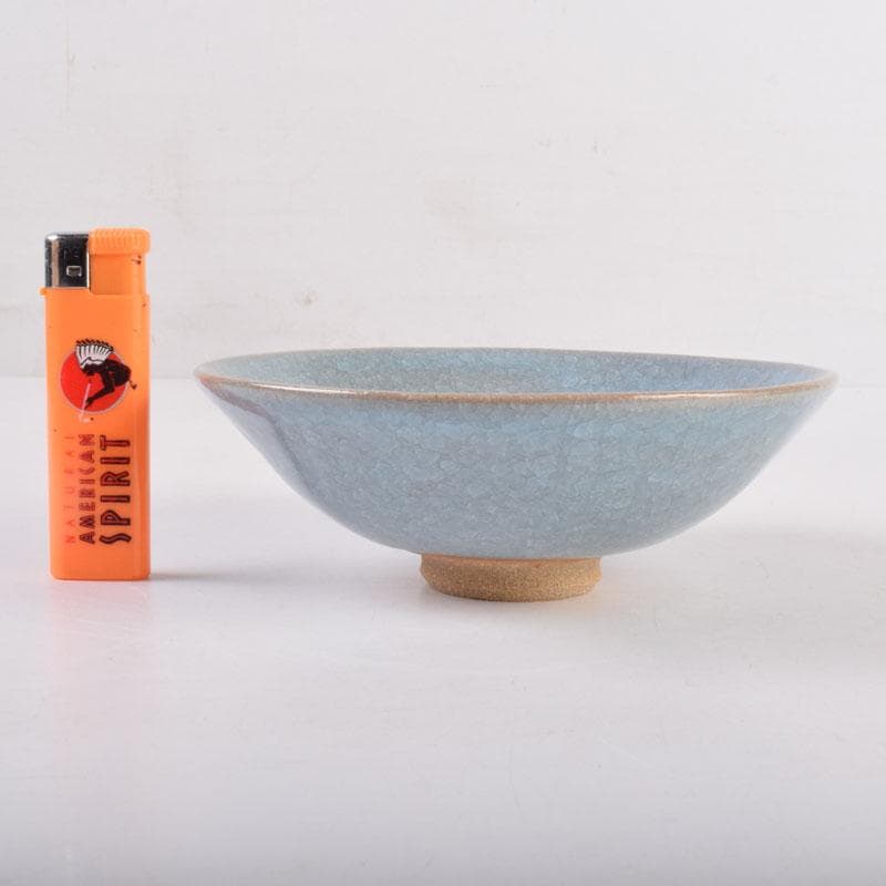 茶道具　加納臣峰作　灰青磁　紫陽花茶碗　共布共箱　C　8402