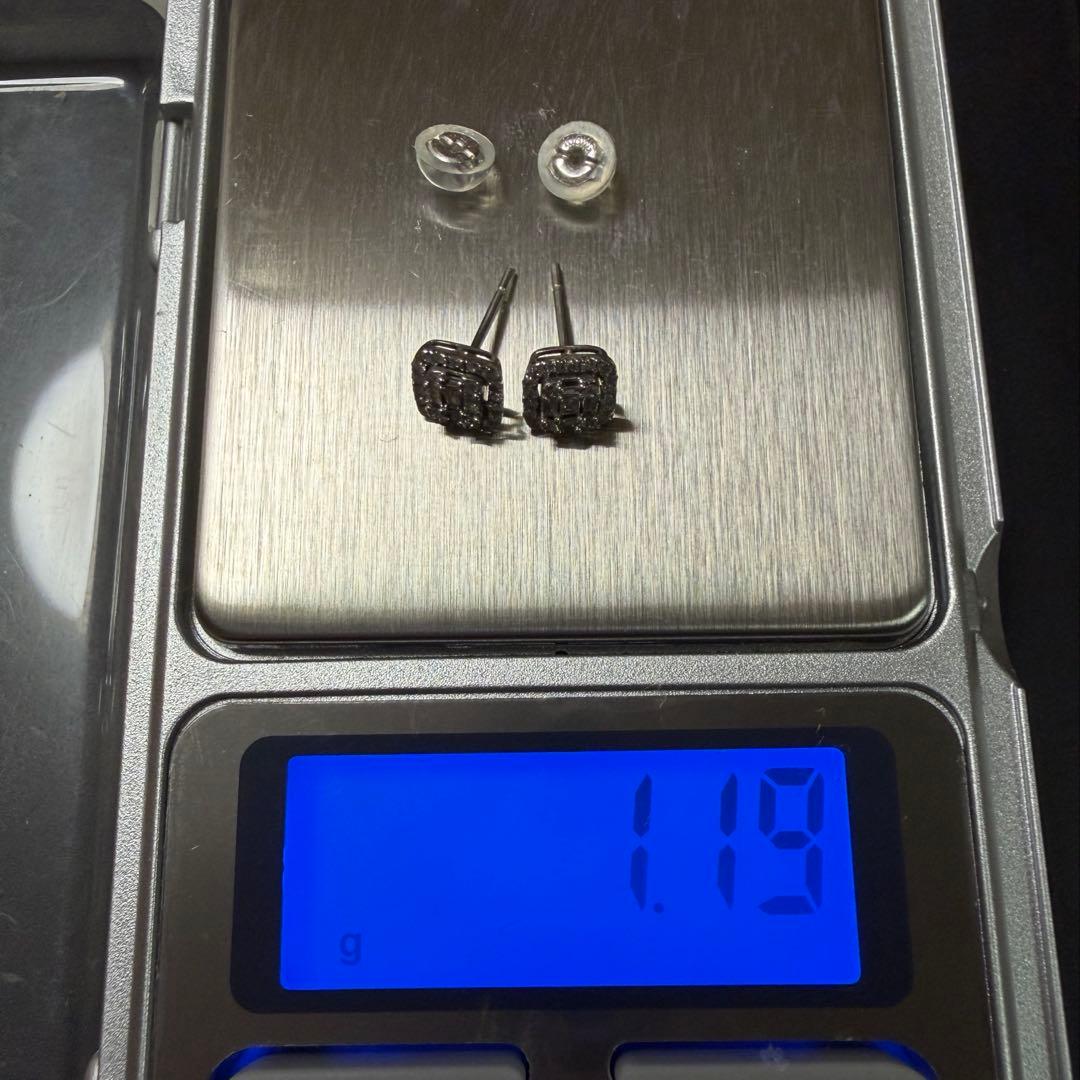 【可愛い✨】K18WGダイヤモンド ピアス0.15ct