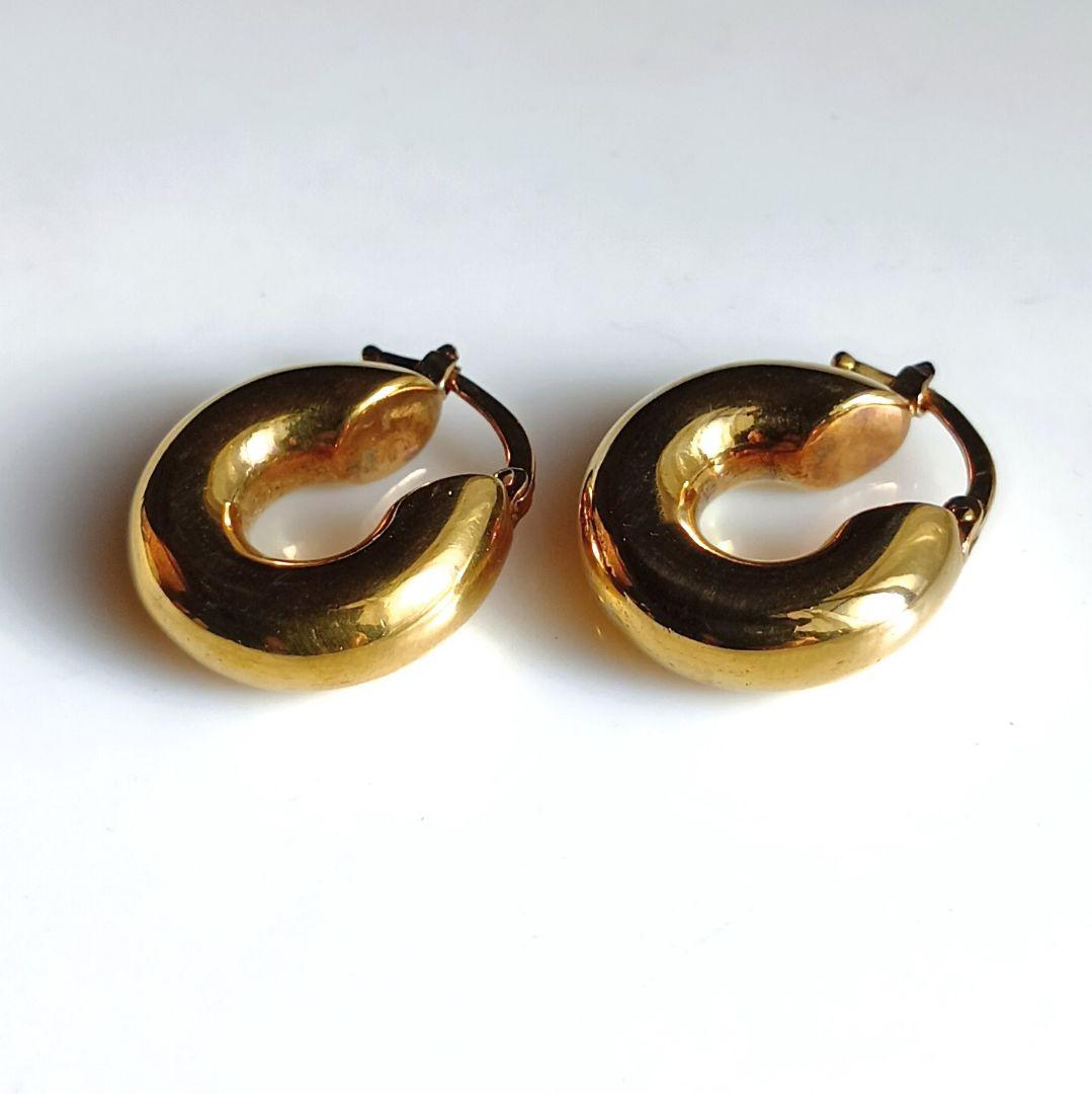 ■24時まで■ジルサンダー ゴールド フープピアス MADE IN ITALY
