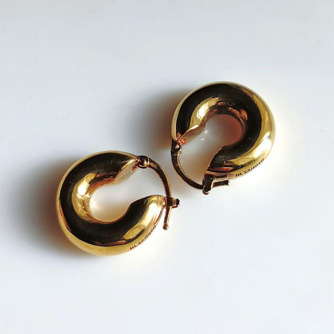 ■24時まで■ジルサンダー ゴールド フープピアス MADE IN ITALY