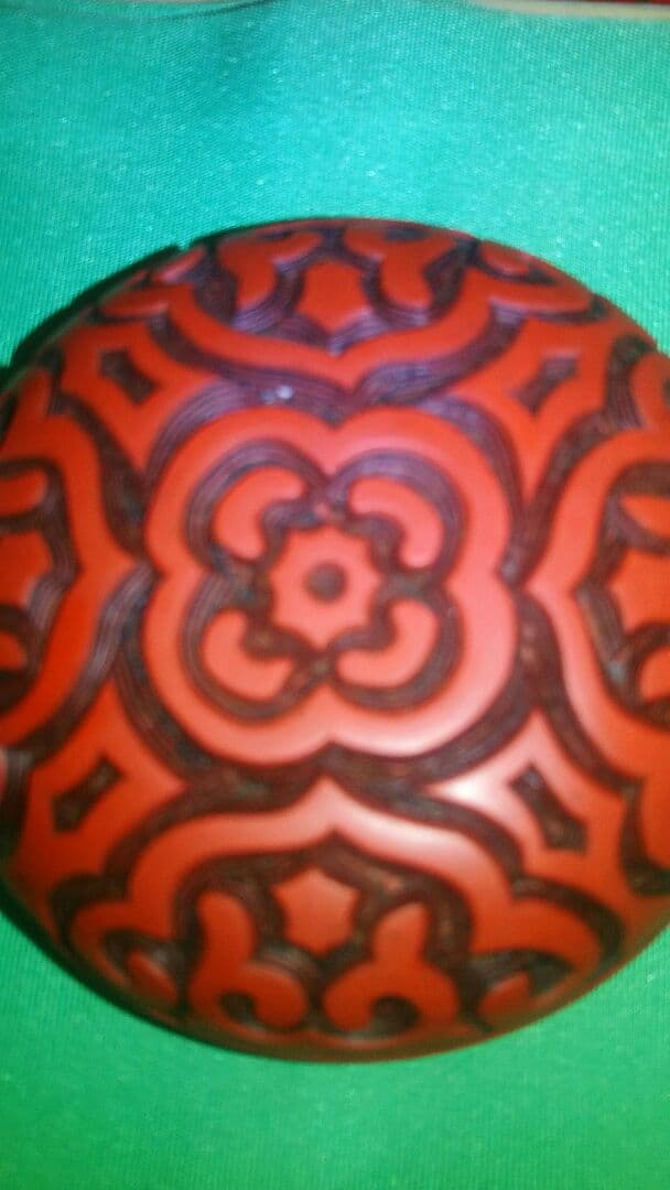 茶道具、香合、堆朱、丸、唐物