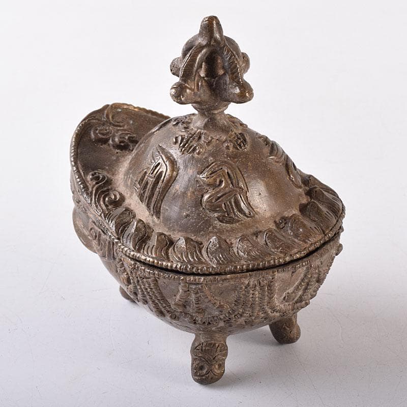 中国　古銅　唐銅　三つ足香炉　C　R8684