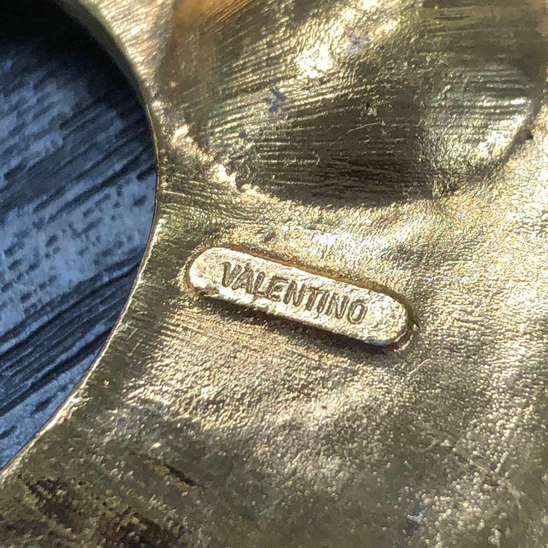 希少 VALENTINO バレンチノ 特大 ラインストーン パール ブローチ