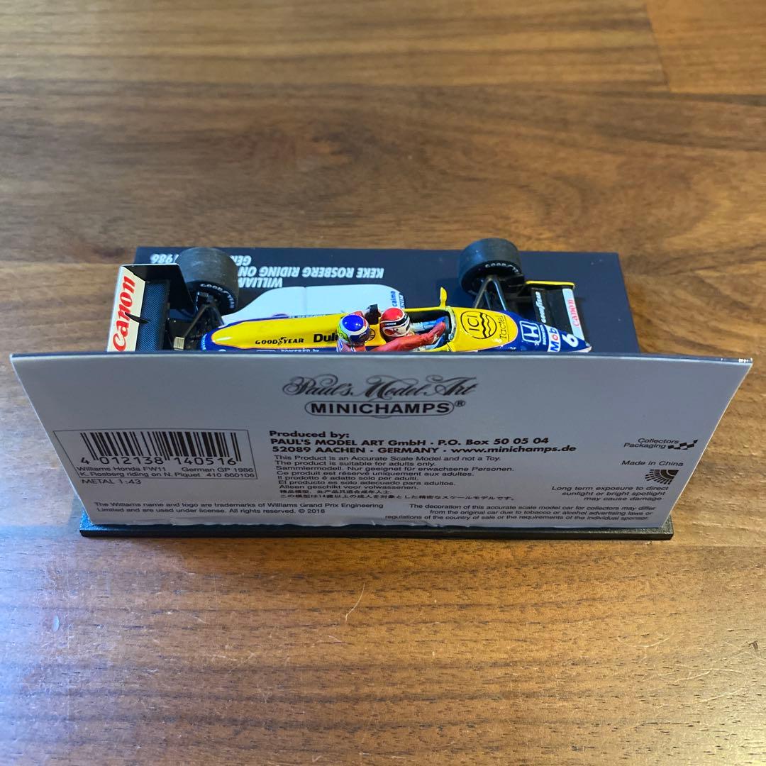 ケケ・ロズベルグ ライドオン ネルソン・ピケ ウィリアムズ ホンダ FW11