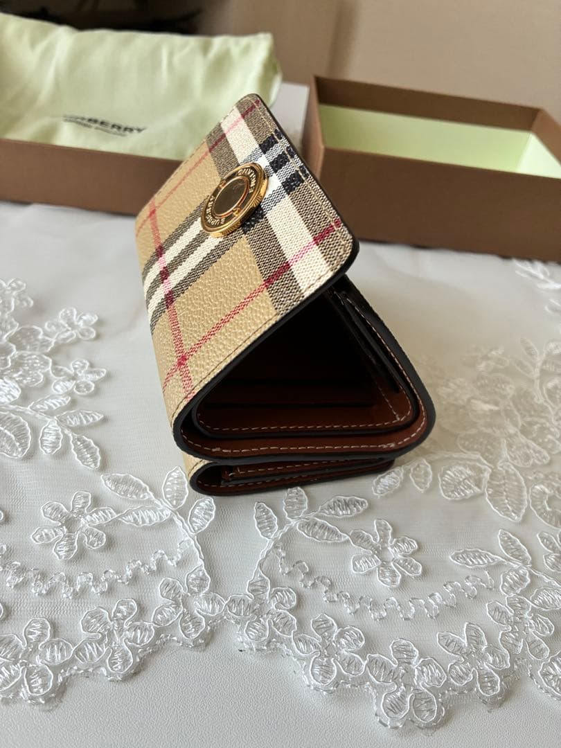 【HARUO】Burberry バーバリー チェック柄 三つ折り財布