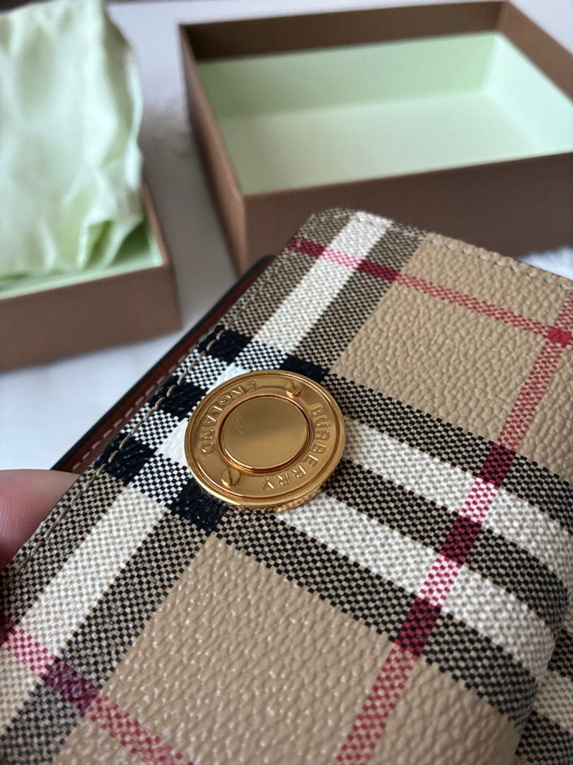 【HARUO】Burberry バーバリー チェック柄 三つ折り財布