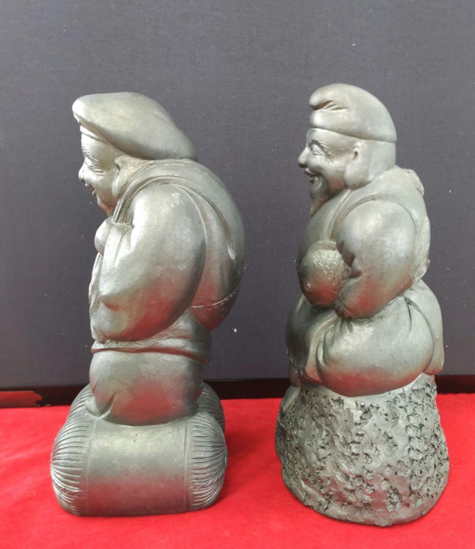 恵比寿大黒様　瓦置物　D566