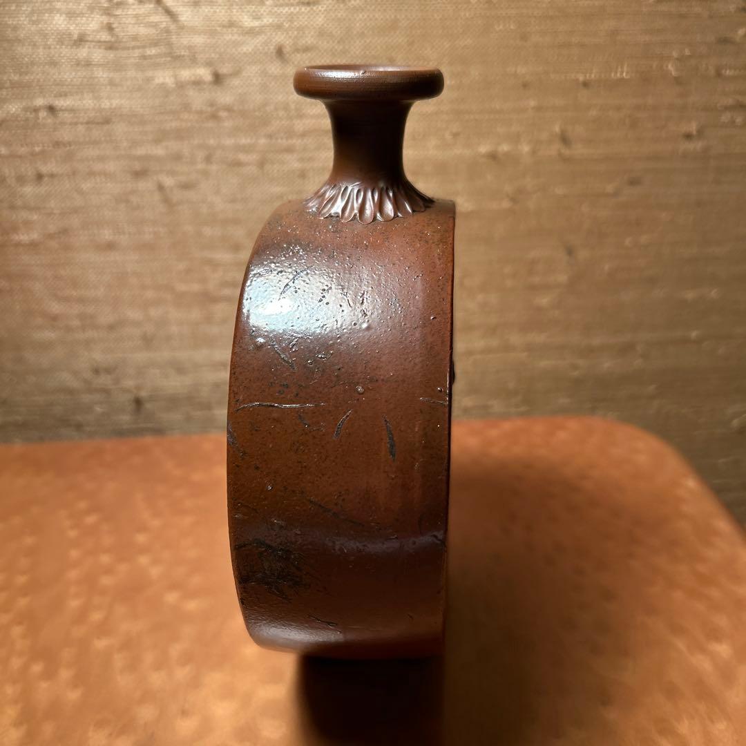 骨董　備前焼陽刻獅子文徳利