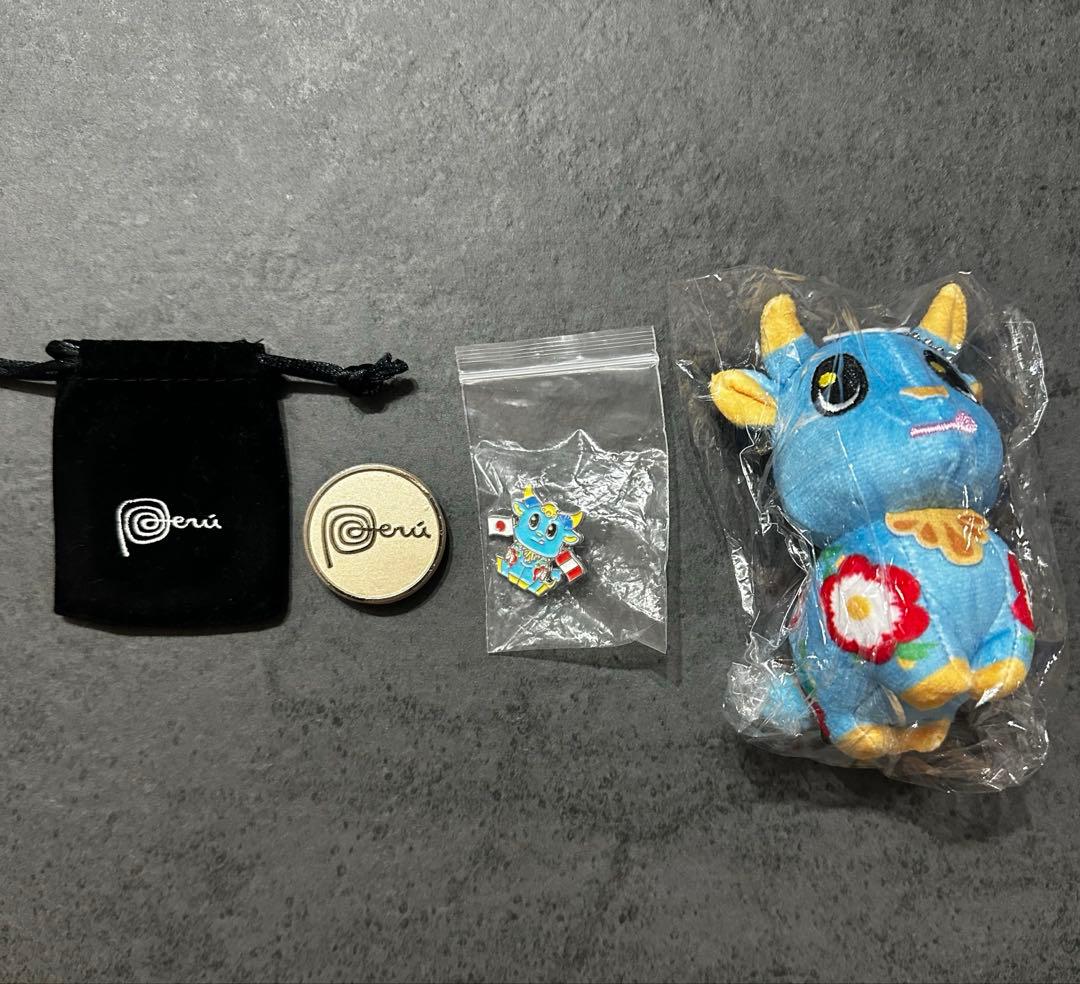 万博　ペルー　ピンバッチ　ぬいぐるみ　マグネットピン　3点セット