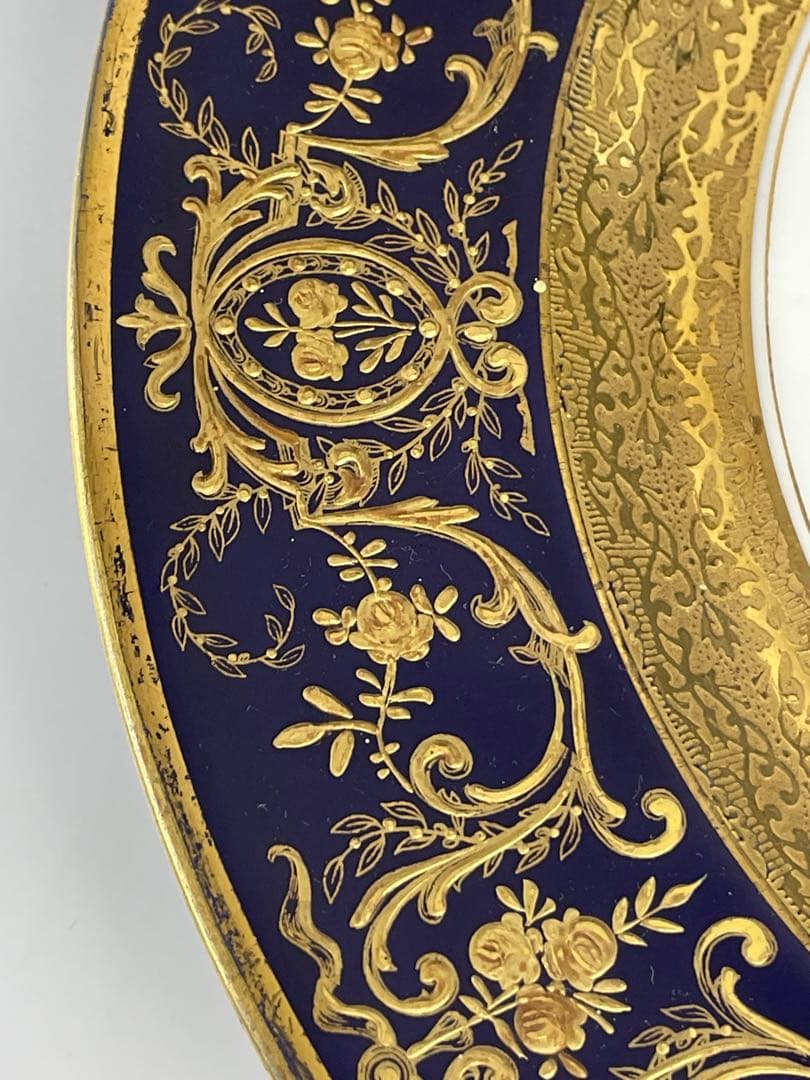 【大型】リモージュ ２６．８㎝ アーレンフェルト 大皿 金盛り 金彩 フランス