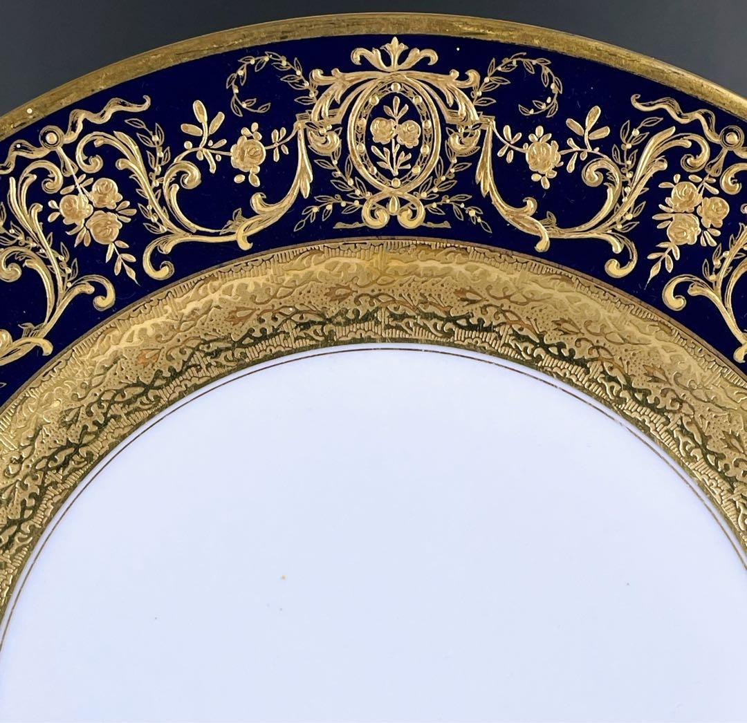 【大型】リモージュ ２６．８㎝ アーレンフェルト 大皿 金盛り 金彩 フランス