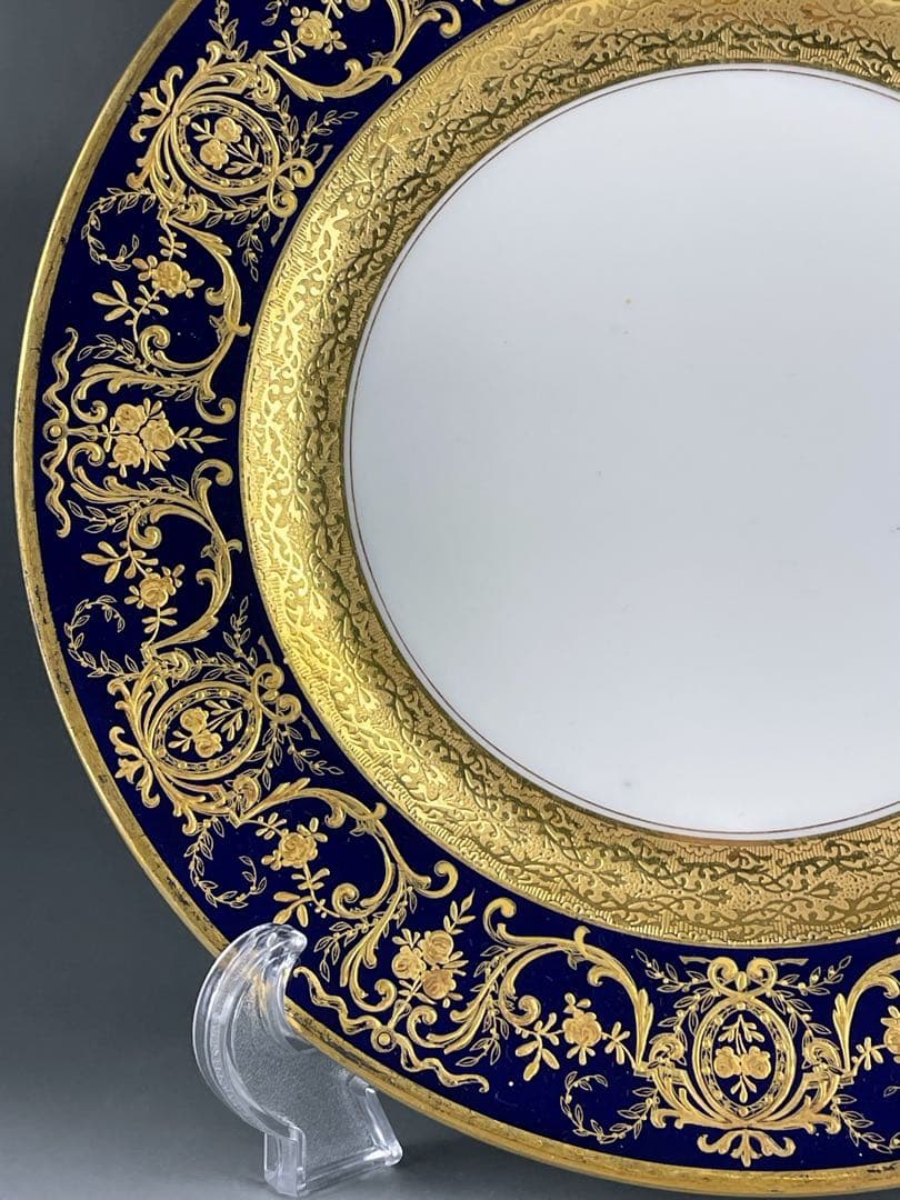 【大型】リモージュ ２６．８㎝ アーレンフェルト 大皿 金盛り 金彩 フランス