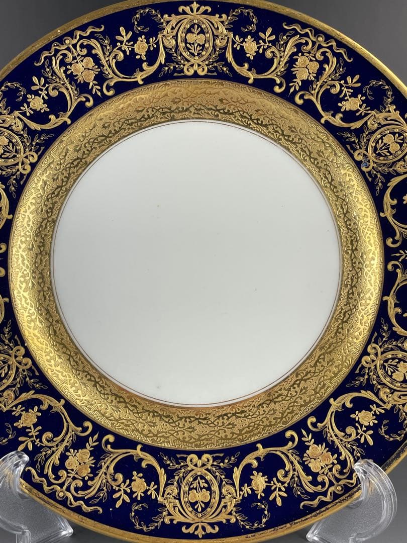 【大型】リモージュ ２６．８㎝ アーレンフェルト 大皿 金盛り 金彩 フランス