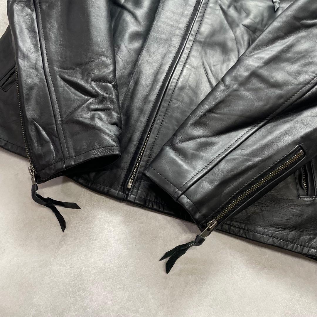 最高級/馬革✨リューグーレザーズ シングルライダース ボアライナー 黒 2XL