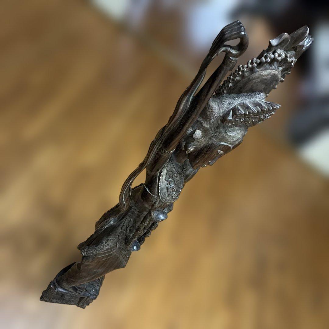 アジアンスタイル 木製彫刻 約113cm