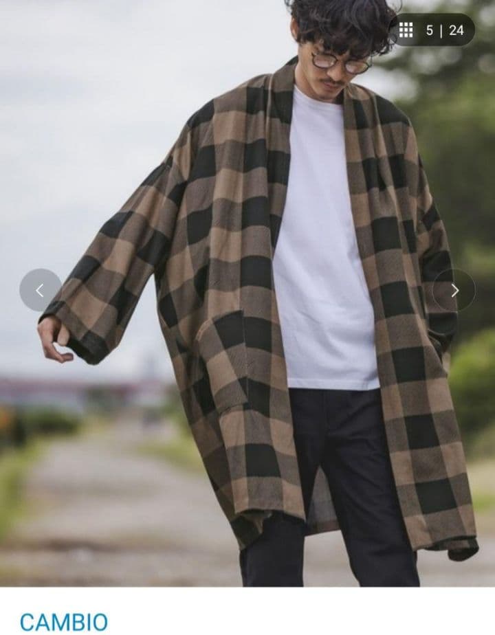 CAMBIO　カンビオ　ガウンコート　チェック
