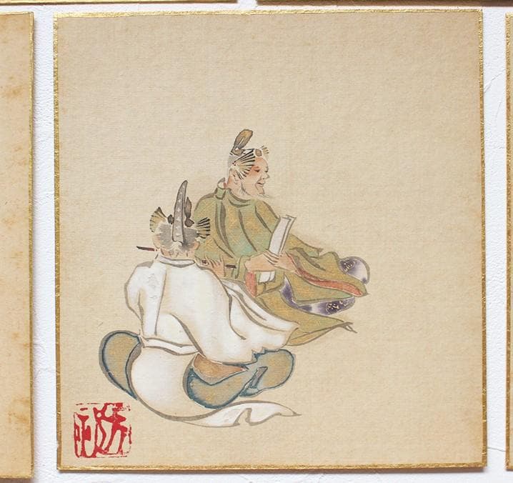 【真筆】◆『 尾形光琳 絹本 人物 五枚 』◆検）尾形乾山 俵屋宗達 本阿弥光悦