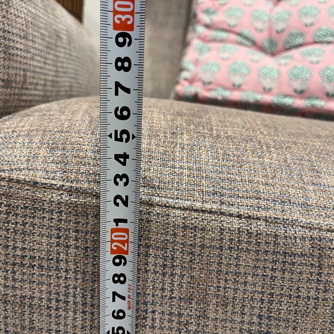 LIVING HOUSE ベージュグレーL字型ソファ （付け替足8本付）