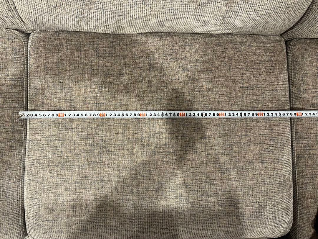 LIVING HOUSE ベージュグレーL字型ソファ （付け替足8本付）