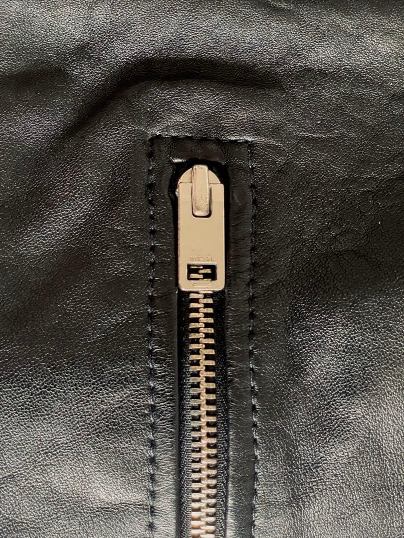 DIESEL ディーゼル 【M】羊革 レザー シングル ライダース ジャケット