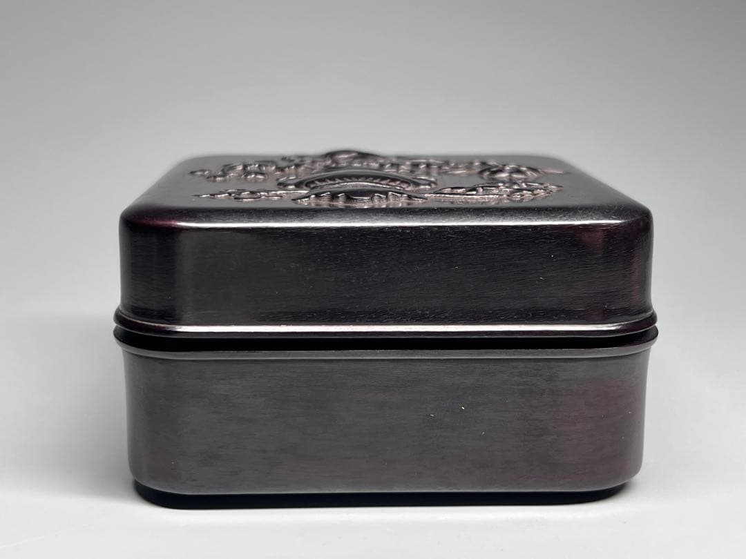 木製　小物入れ　紫檀　牡丹花　浮き彫り　極細工　文房具　中国美術　香合　美品