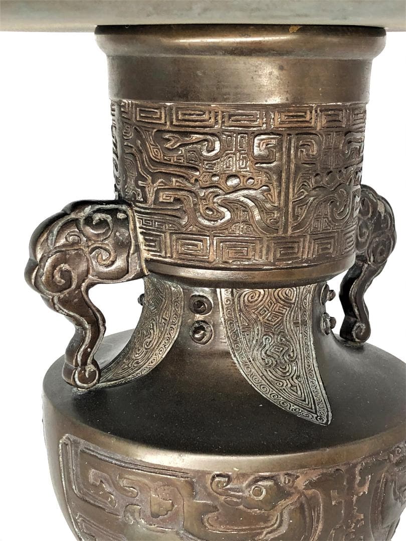 【 薄端 骨董品 】　中国古代青銅器文　旧家初出し　　　　M0923A