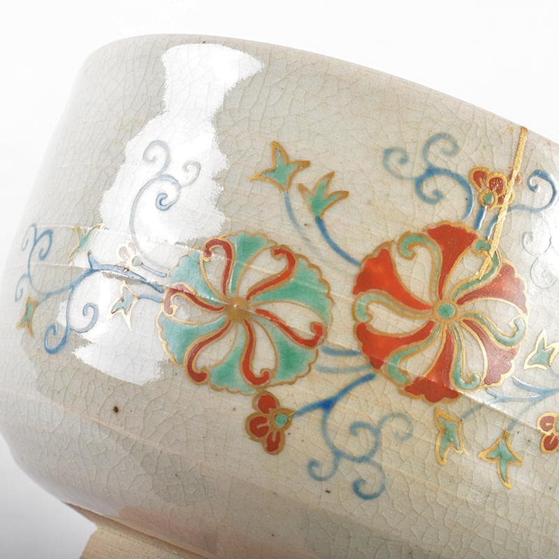 茶道具　仁清写　色絵茶碗　 裏千家十四代淡々斎極め箱　V　R5214