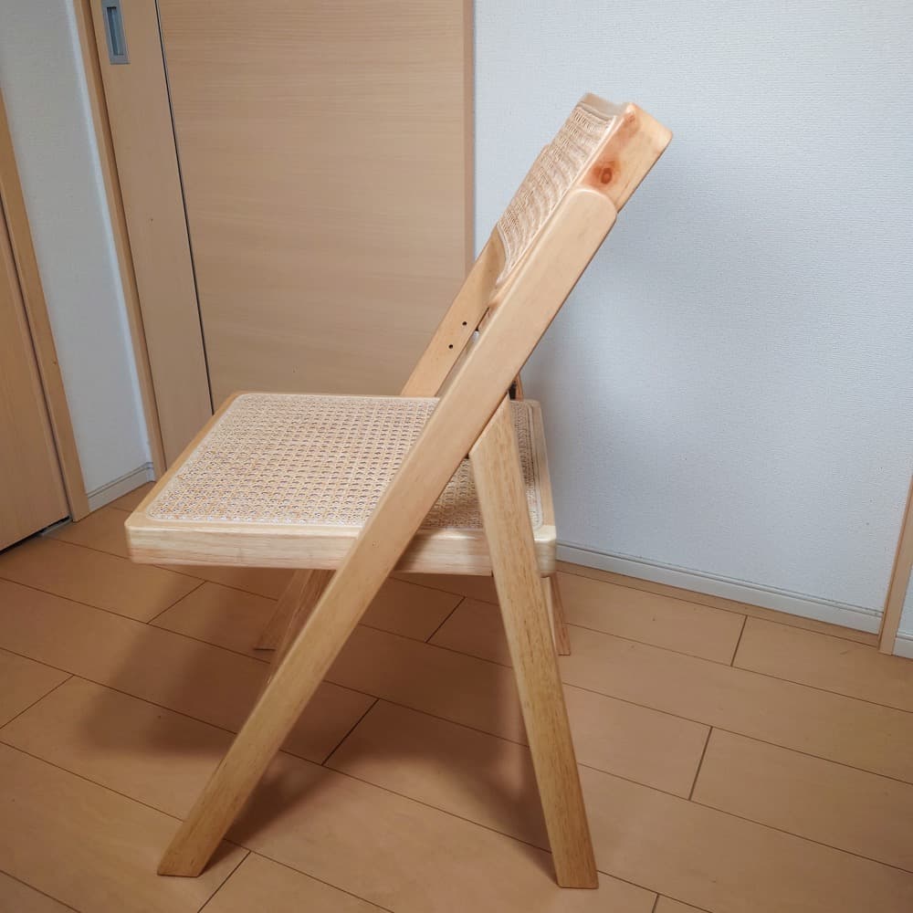 l’m【良品】ラタンチェア　かぎ編みイス　折りたたみ
