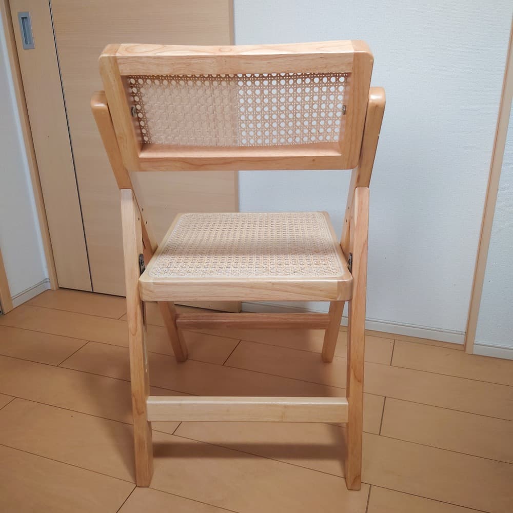 l’m【良品】ラタンチェア　かぎ編みイス　折りたたみ