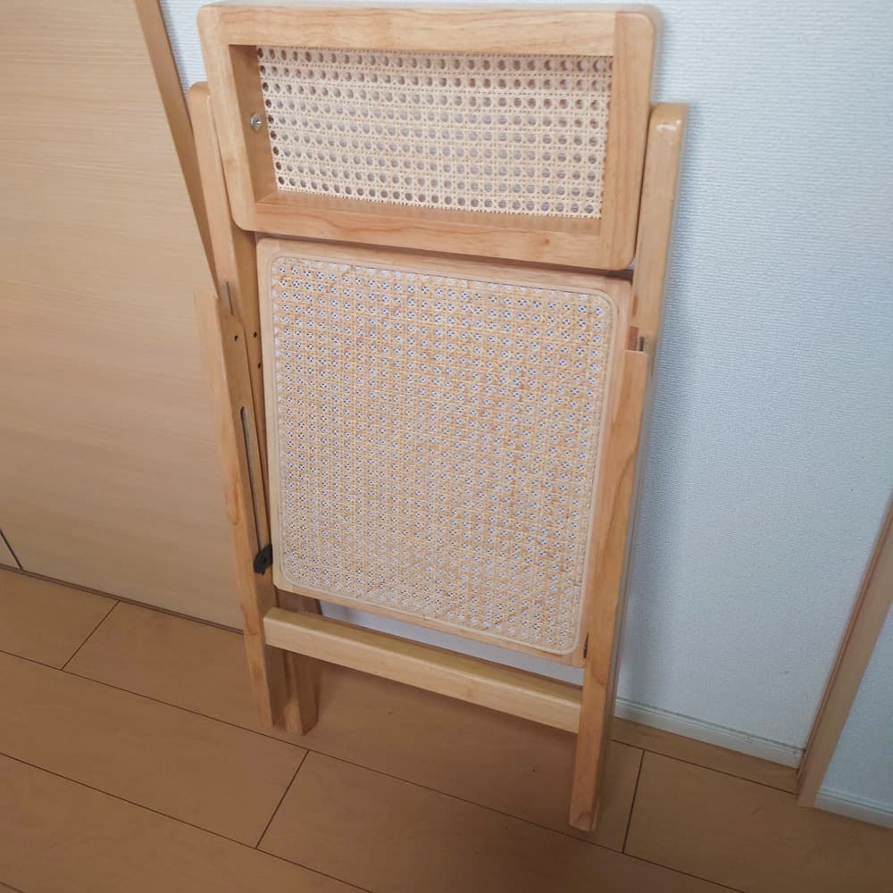 l’m【良品】ラタンチェア　かぎ編みイス　折りたたみ
