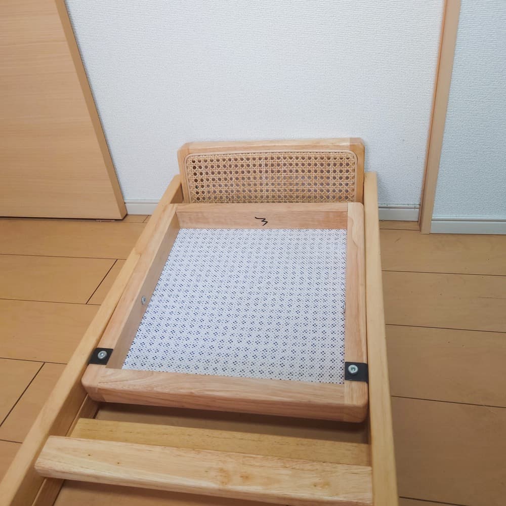 l’m【良品】ラタンチェア　かぎ編みイス　折りたたみ