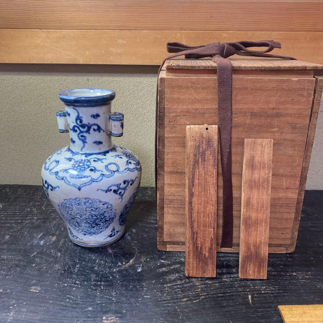 専用　中国古玩　耳付花瓶　17cm9cm