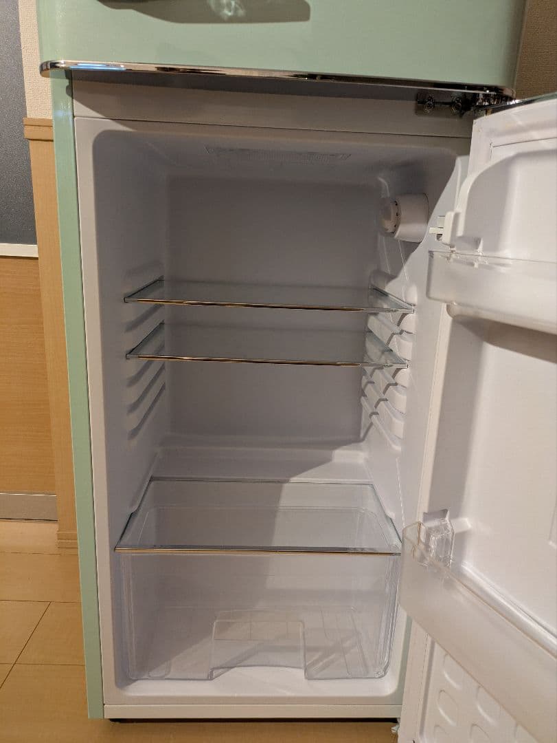 レトロ ミントグリーン 冷蔵庫 上部冷凍室