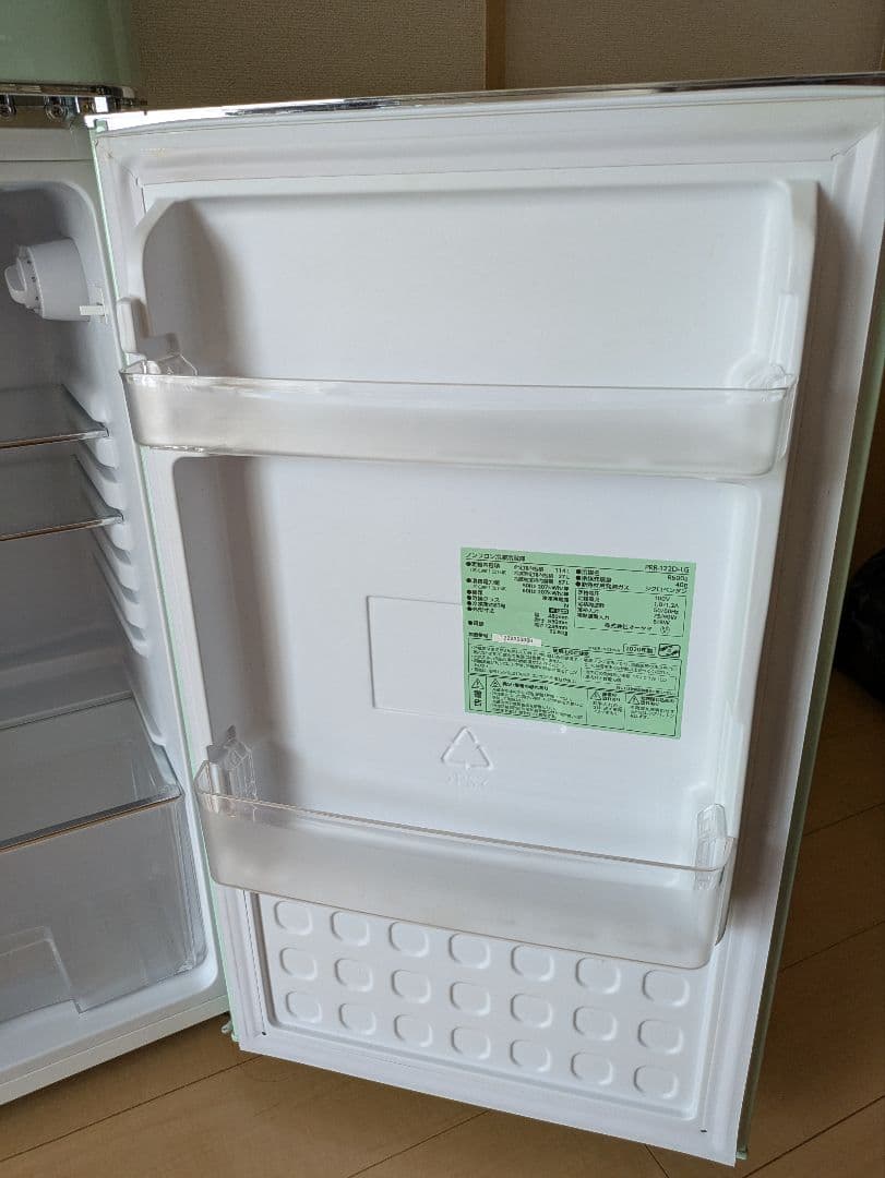 レトロ ミントグリーン 冷蔵庫 上部冷凍室