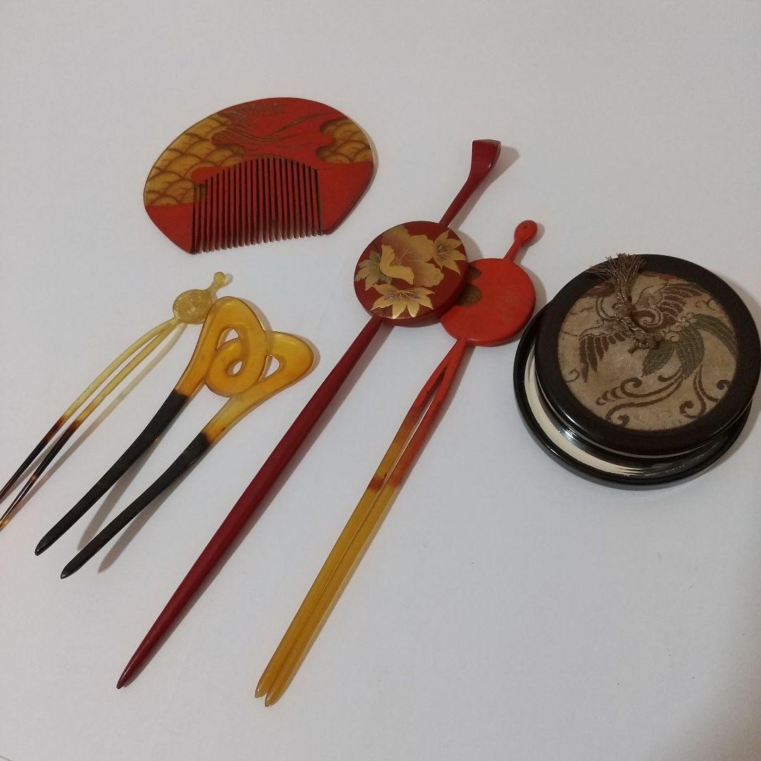 骨董品 かんざし くし 鏡