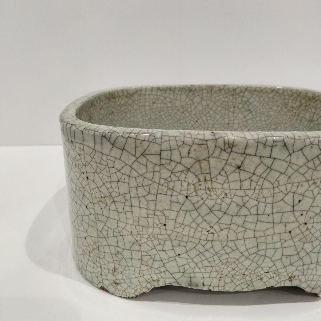 v131　江戸時代後期作 萬古焼 極上浮彫金魚図 角鉢 在銘釜亭　Q