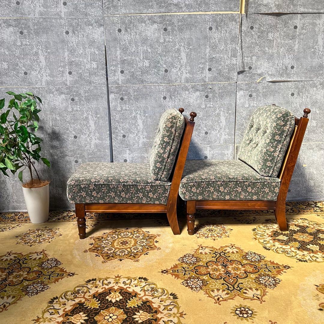 ばあちゃん꧁カリモク家具 karimoku꧂コロニアル1人掛けソファ2脚