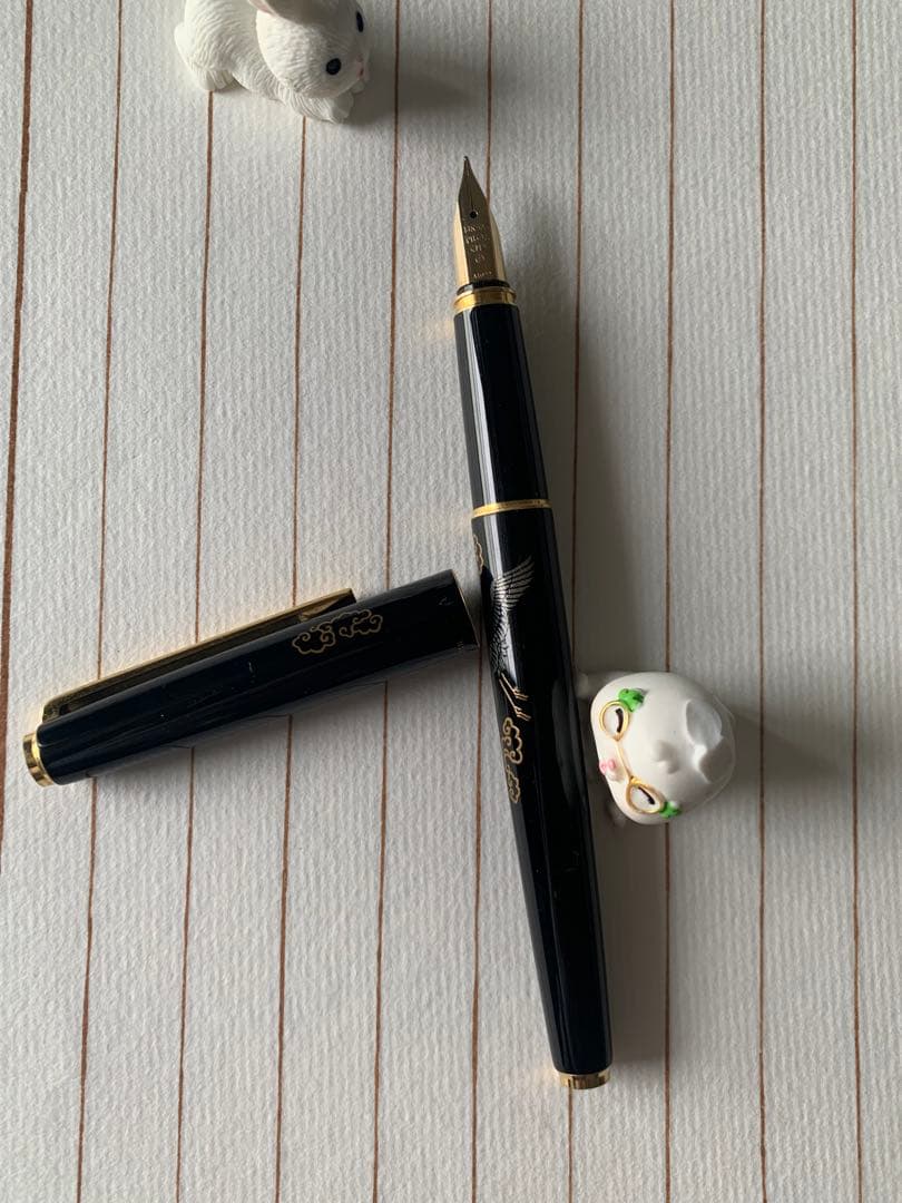 パイロット 国光会 鶴の蒔絵 万年筆 14Kペン先 美品
