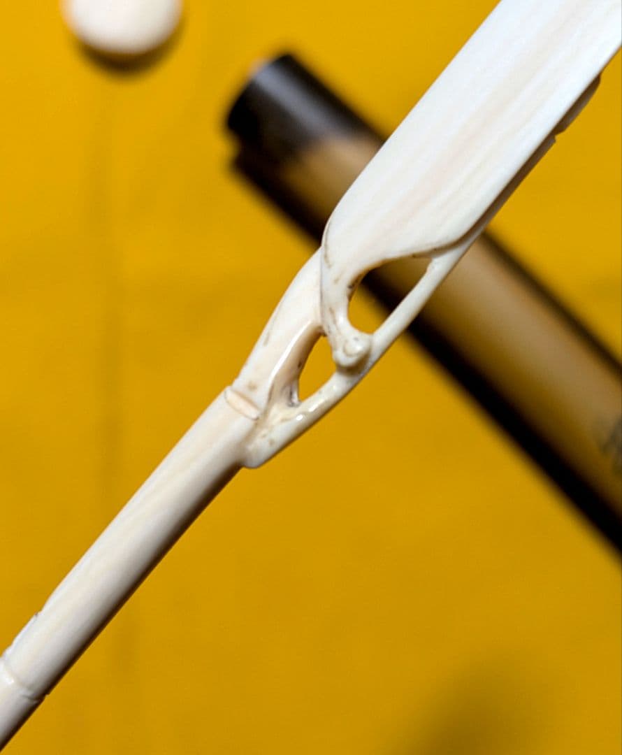 【閉店売り尽し】手彫茶杓 笹之葉型 短寸（箱入仕覆）