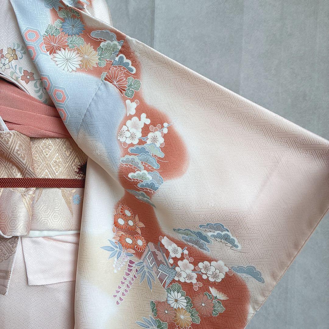 訪問着　フルセット　着物　正絹　トールサイズ　友禅　ほんのり雅　入学式　J7