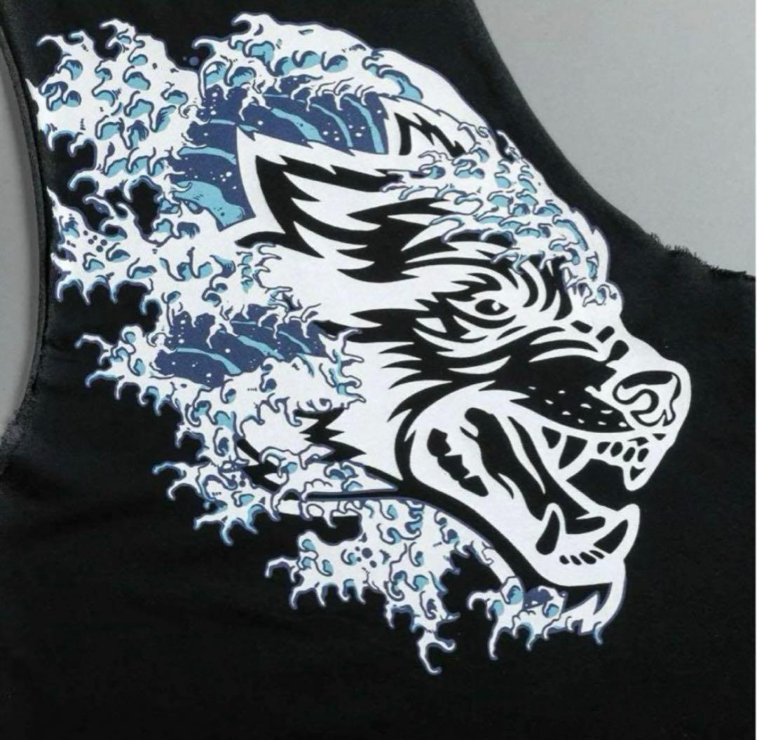 5591 超レア　ダルクスポーツdarc sport 波　タンクトップ　S 黒