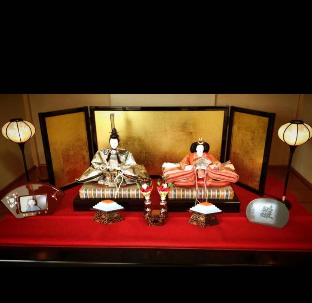 伝統的 雛人形セット 金屏風付き