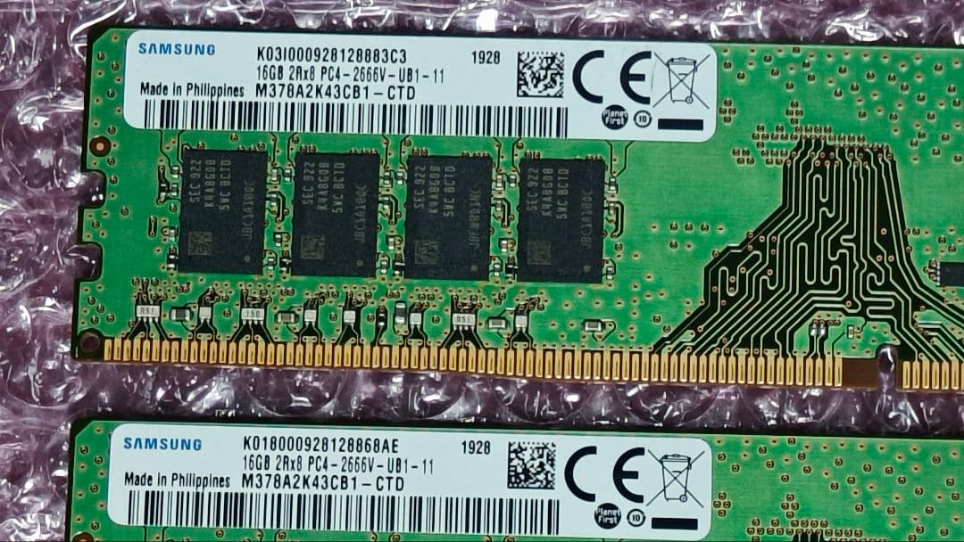 DDR4 16GBx2枚 32GB pc4-2666 動作確認済み ④