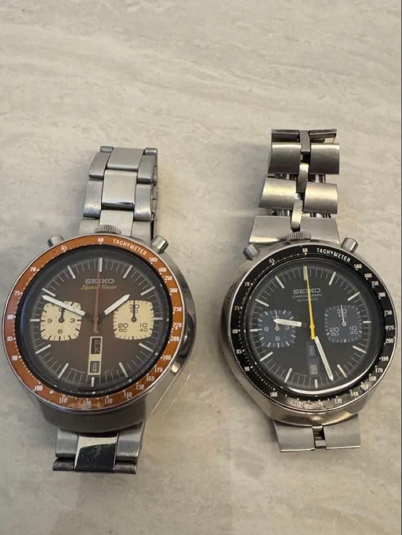 SEIKO 自動巻きクロノグラフ 茶馬　黒馬　セット