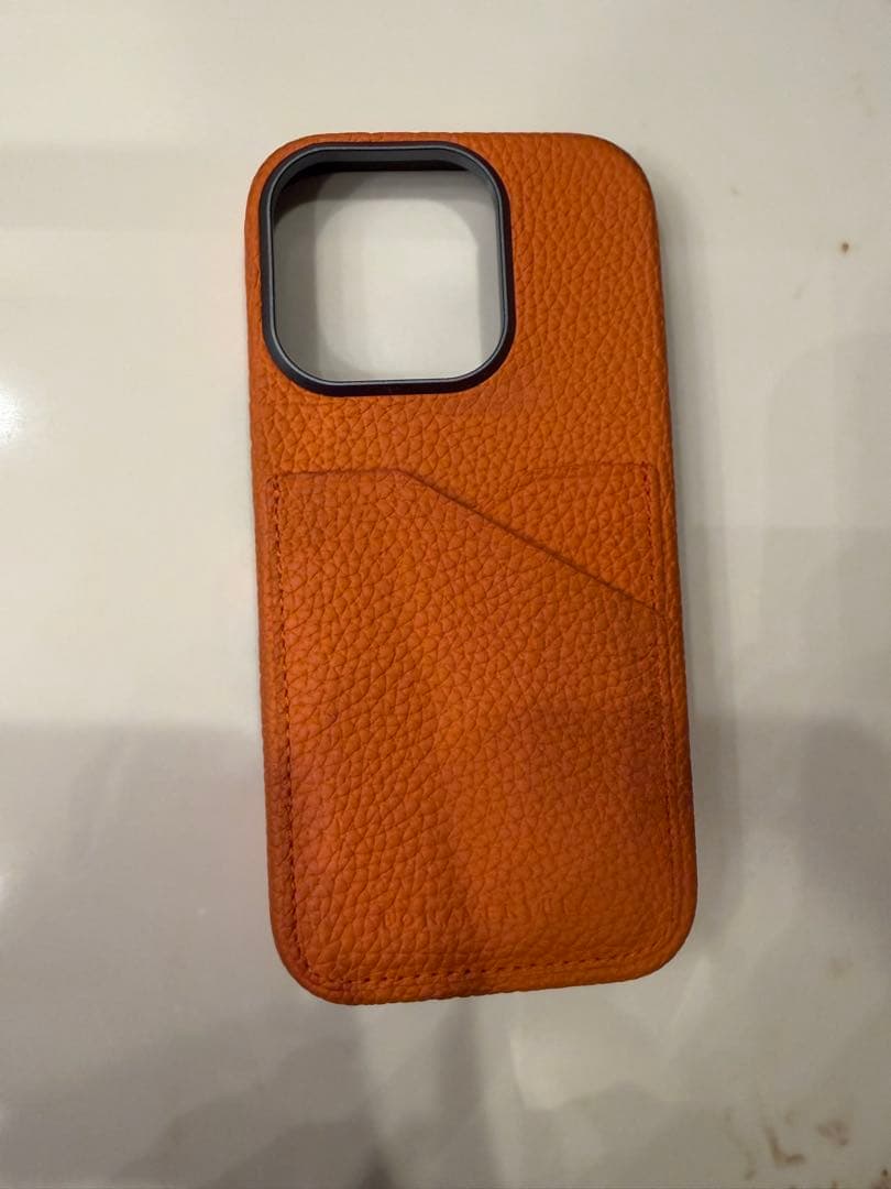 オレンジ レザー ボナベンチュラ　iPhone16pro iPhoneケース