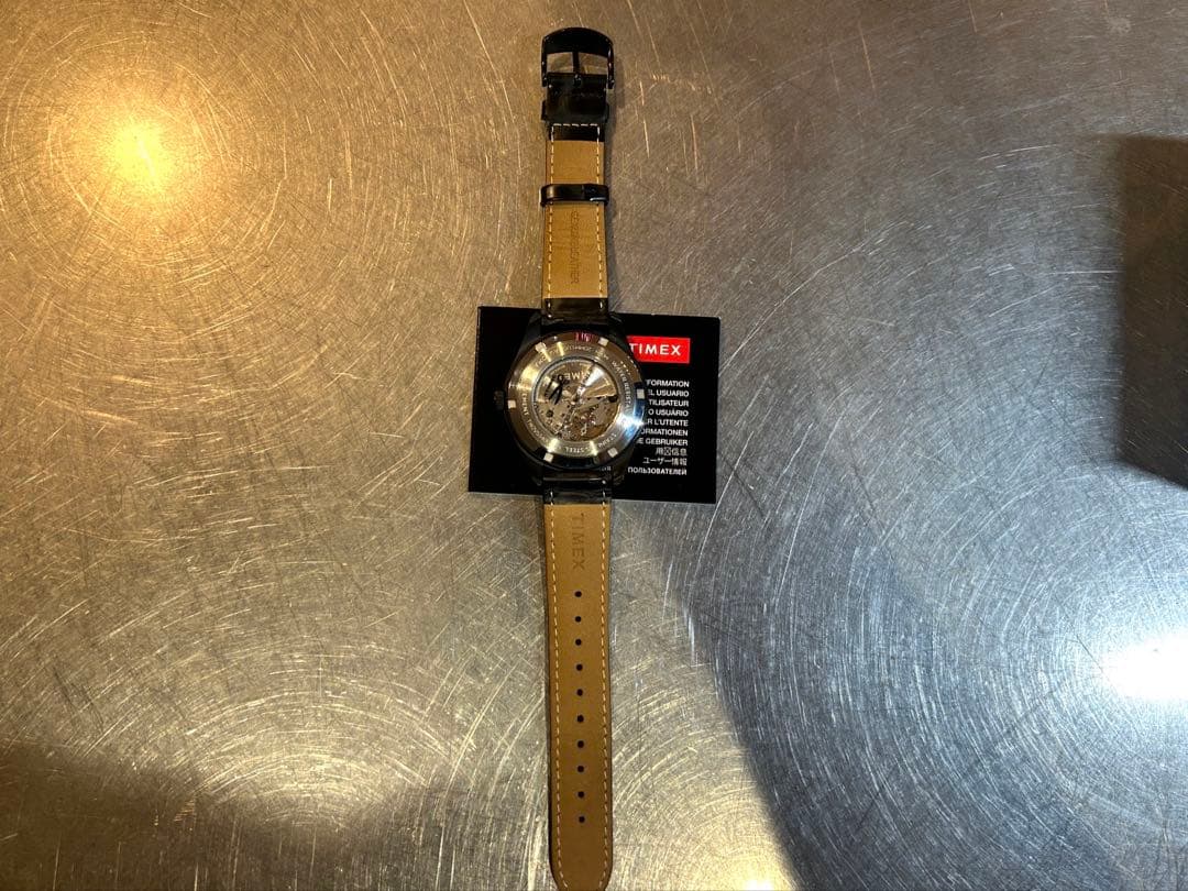 【美品】TIMEX DENHAM 自動巻き腕時計 ブラック
