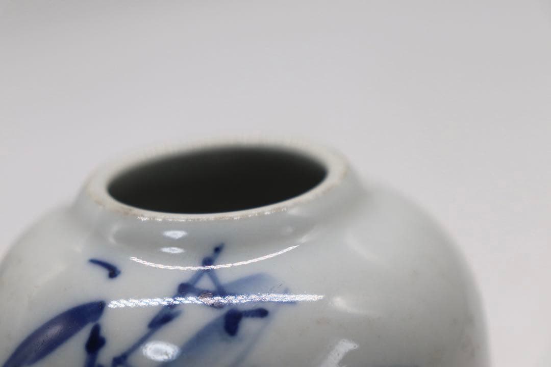 中国　民国期　染付竹紋水滴　江西磁業公司　送料込み0716