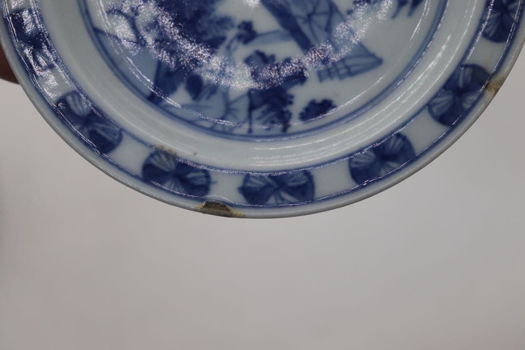 中国　染付　寅生佳器　人物紋小皿2点　送料込み250106